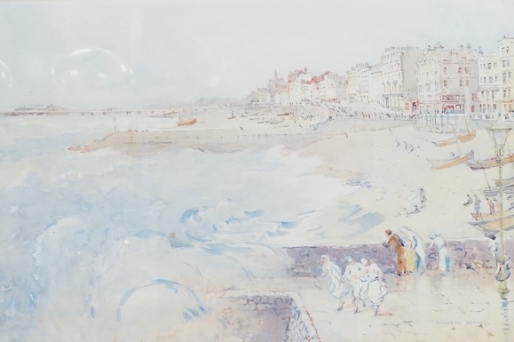 Harry Dawson Barkas (1858-1924), watercolour, 'A breezy morning, Brighton', signed, 31 x 46cm. Condition - fair
